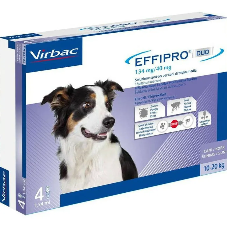 Effipro Duo Antiparassitario per cani dai 10-20kg 4 pipette