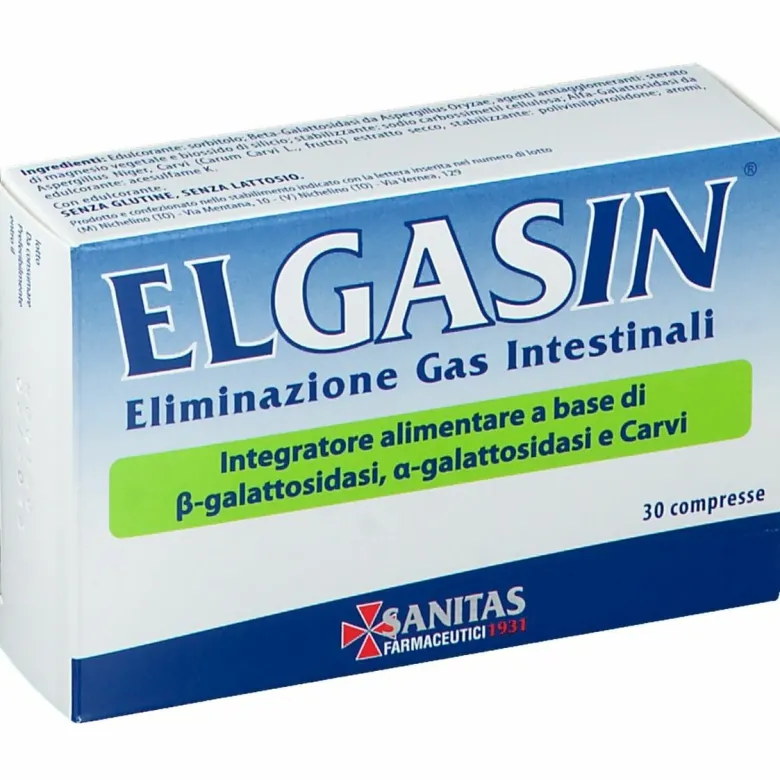 Elgasin 30 Compresse - Sollievo Rapido da Gonfiore Addominale