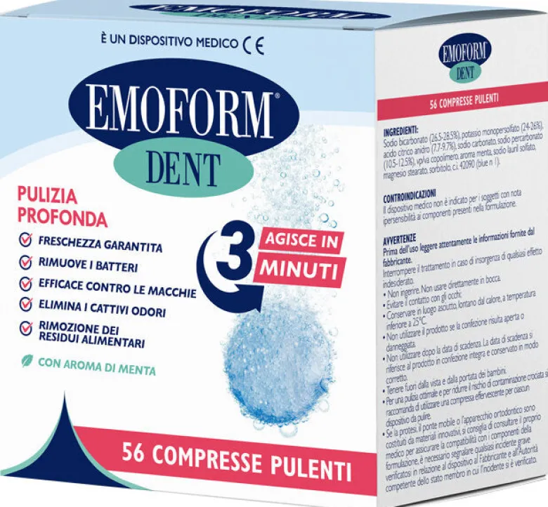 Emoform Dent Compresse Pulenti 56 Pezzi