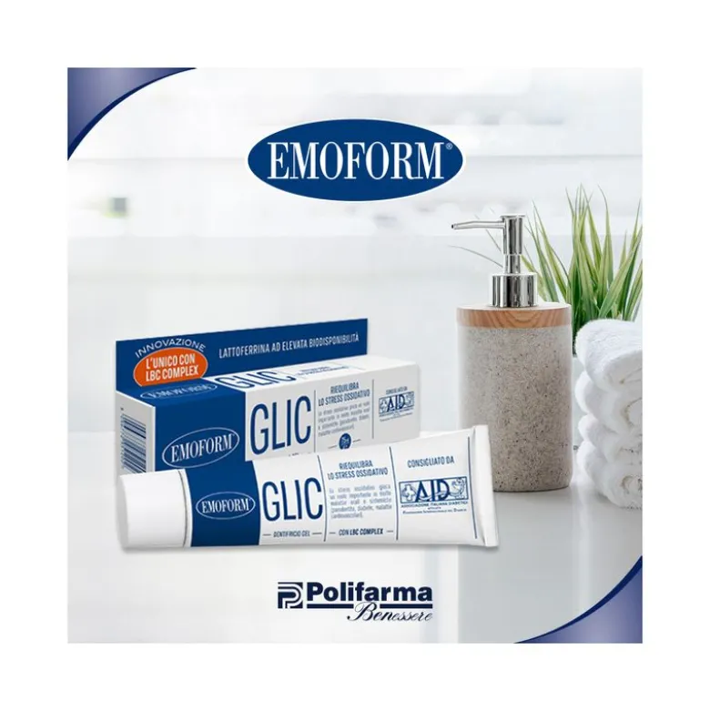 Emoform Glic dentifricio gel riequilibra lo stress ossidativo 75ml