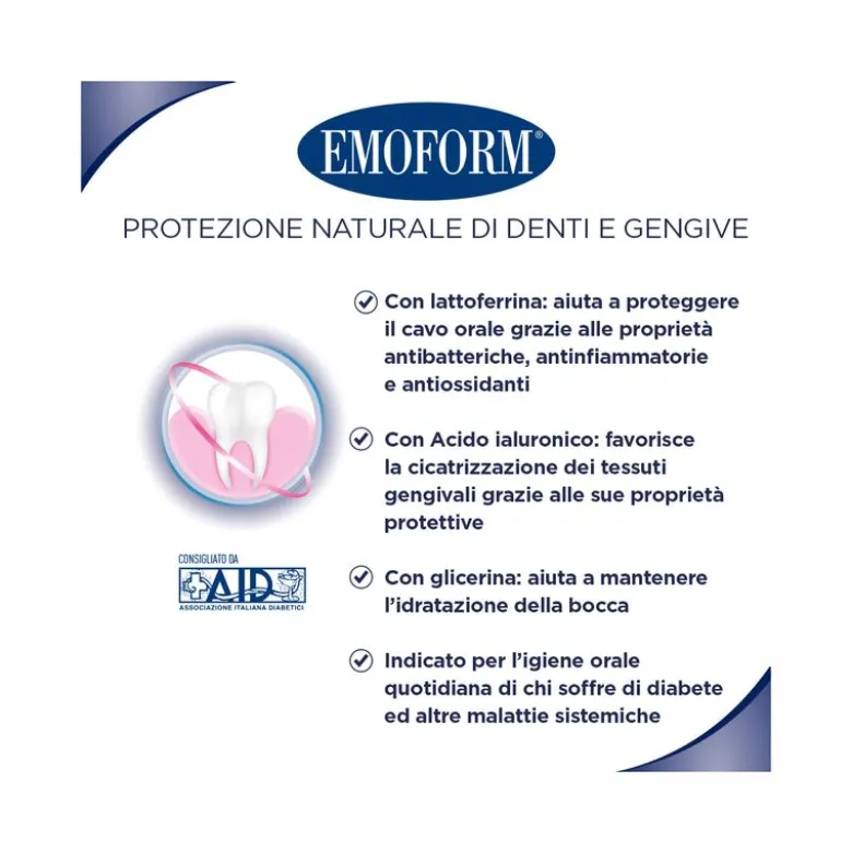 Emoform Glic dentifricio gel riequilibra lo stress ossidativo 75ml
