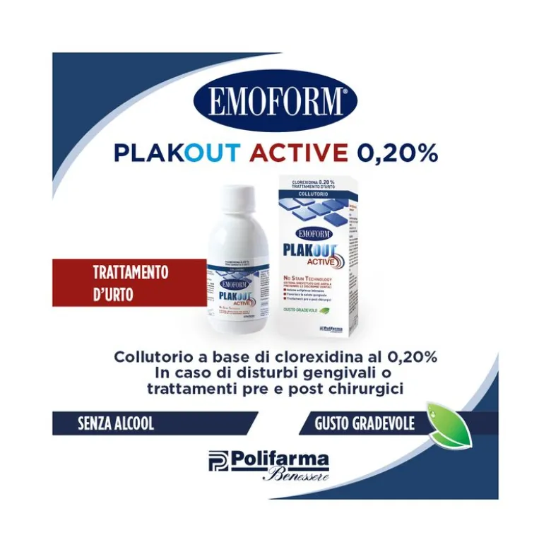 Emoform Plakout Active Collutorio 0.20% trattamento d'urto 200ml