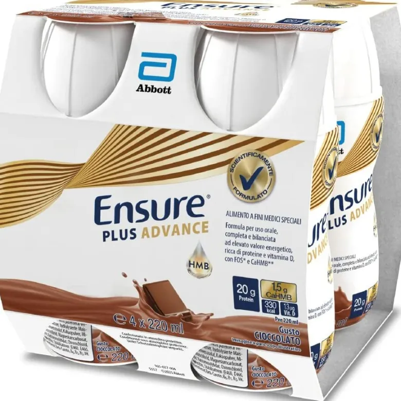 Ensure Plus Advance Cioccolato 4X220ml - Nutrizione Completa