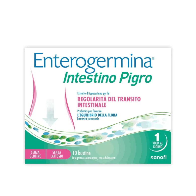 Enterogermina Intestino Pigro Fermenti Lattici Probiotici Prebiotici Integratore Regolarità Intestinale 10 Bustine