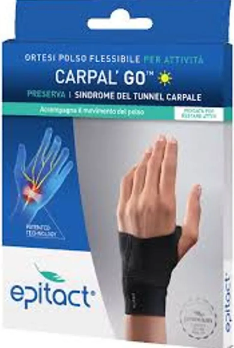 Epitact Carpal Go ortesi polso flessibile per attività mano sinistra TG S