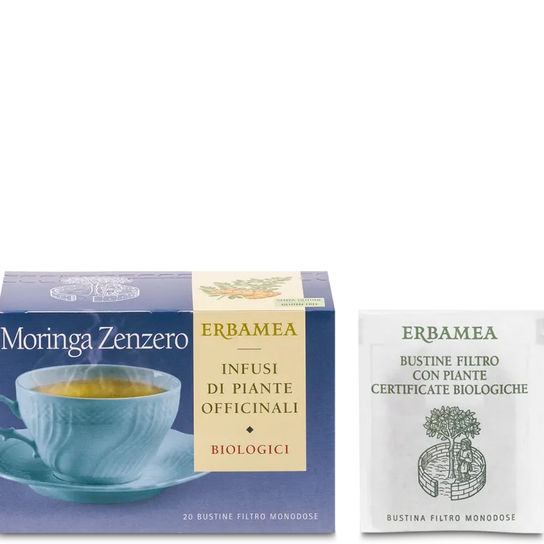 Erbamea Infuso Moringa E Zenzero 20 Bustine Filtro Monodose