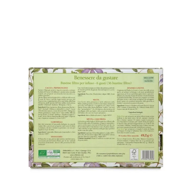 Erbamea Scatola Regalo Benessere Da Gustare Infusi 36 Bustine