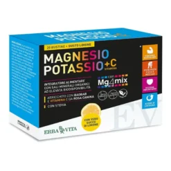 Erba Vita Magnesio e Potassio + vitamina C gusto limone 20 bustine