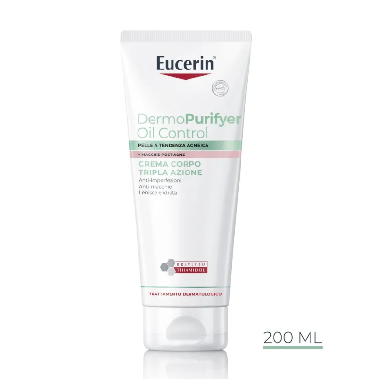 Eucerin DermPurifyer Oil Control Crema Corpo Tripla Azione Anti-Imperfezioni 200ml