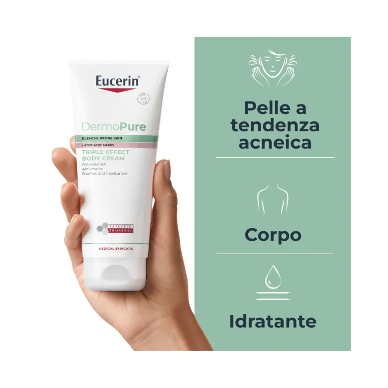 Eucerin DermPurifyer Oil Control Crema Corpo Tripla Azione Anti-Imperfezioni 200ml
