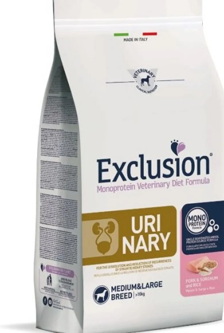 Exclusion Crocchette CaneUrinary Sorgo Maiale E Riso 12kg