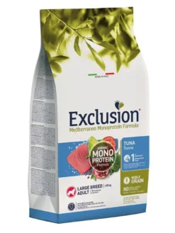 Exclusion Mediterraneo Monoprotein Noble Grain Crocchette Tonno Cani Adulti Taglia Grande Sacco 12kg