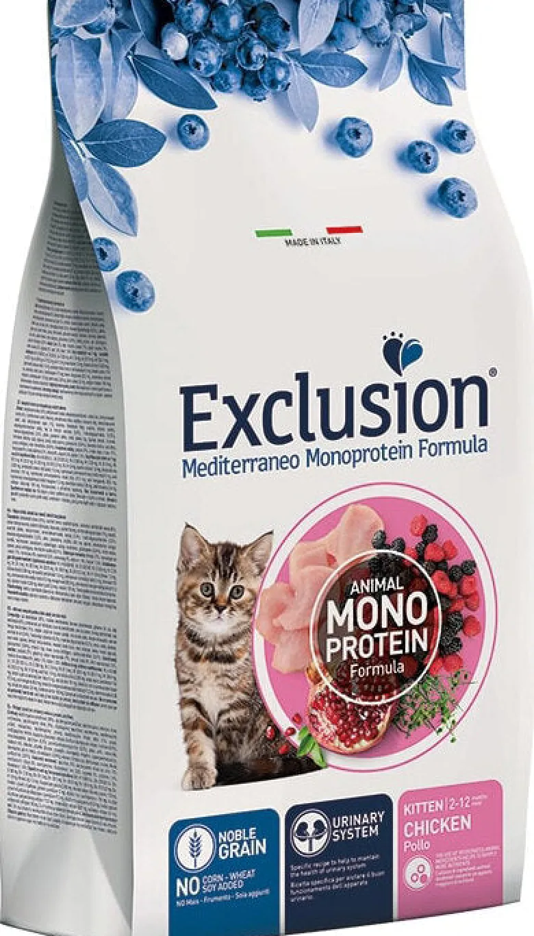 Exclusion Mediterraneo Monoprotein Noble Grain Cibo Secco Pollo Per Gattini 1,5kg