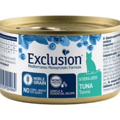 Exclusion Mediterraneo Monoprotein Noble Grain Umido Tonno Gatti Sterilizzati Lattina 85g
