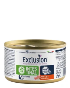 Exclusion Monoprotein Vet Diet Intestinal Cat Pork & Rice 85g