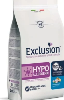 Exclusion Monoprotein Veterinary Diet Formula Hypoallergenic Crocchette Pesce/Patate Sacco 2kg