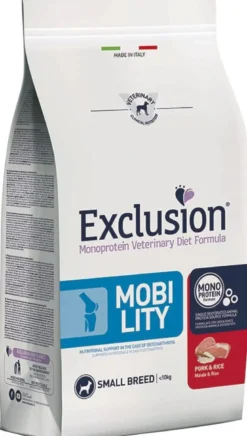 Exclusion Monoprotein Veterinary Diet Formula Mobility Cibo Secco Maiale E Riso Per Cani Taglia Piccola 2kg