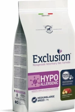 Exclusion Monoprotein Veterinary Diet Formula Hypoallergenic Crocchette Cavallo/Patate Per Cani Tagl