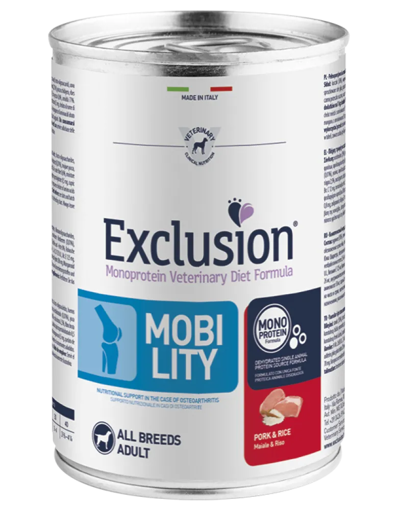 Exclusion Veterinary Diet Formula Mobility Maiale/Riso 200g