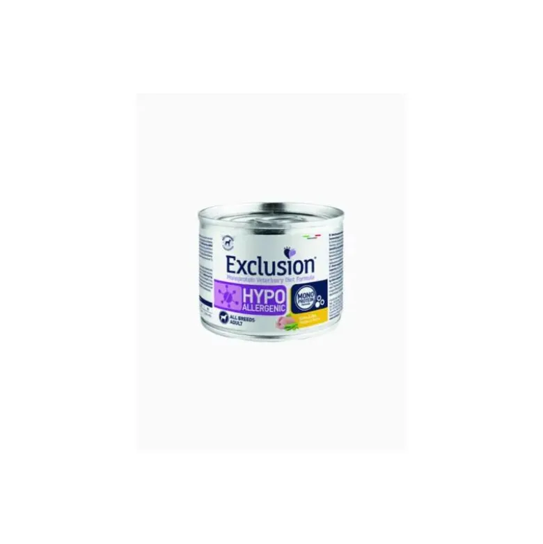 Exclusion Veterinary Diet Formula Hypoallergenic Per Cani Quaglia/Piselli Lattina 200g