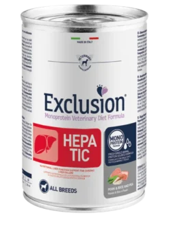 Exclusion Veterinary Diet Hepatic Pork Rice And Pea Cani Adulti Lattina 400g