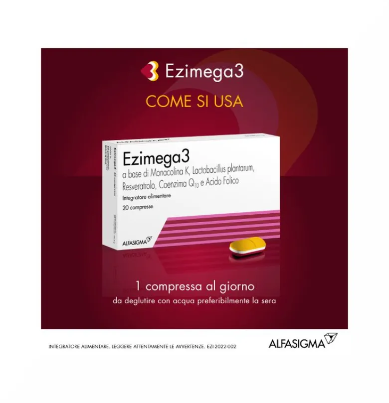 Ezimega 3 20 Compresse Integratore Omega-3 Salute Cuore