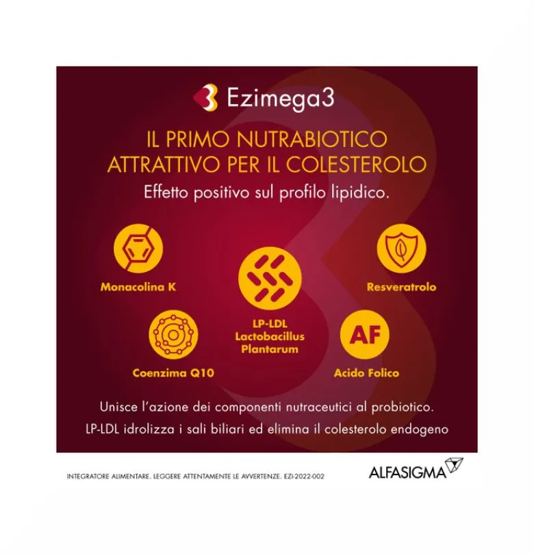 Ezimega 3 20 Compresse Integratore Omega-3 Salute Cuore