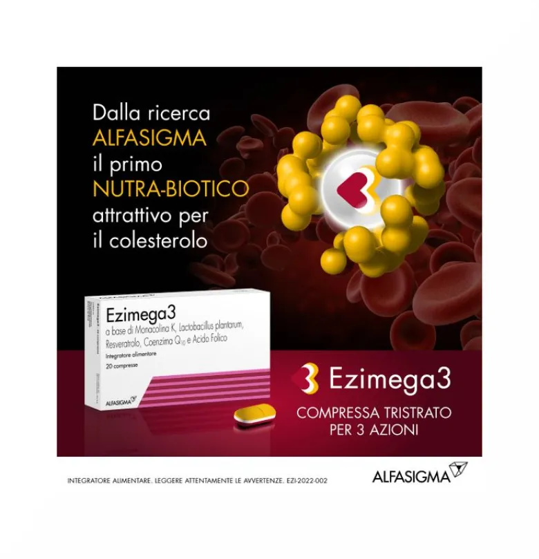 Ezimega 3 20 Compresse Integratore Omega-3 Salute Cuore