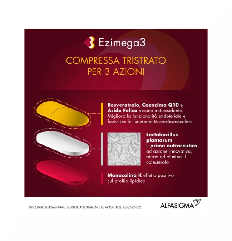 Ezimega 3 20 Compresse Integratore Omega-3 Salute Cuore