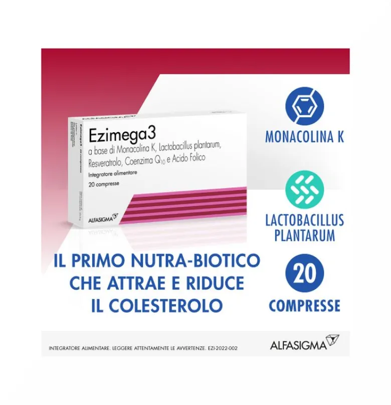 Ezimega 3 20 Compresse Integratore Omega-3 Salute Cuore