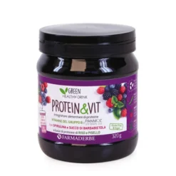 Farmaderbe protein&vit a base di proteine di origine vegetale gusto frutti di bosco 320g