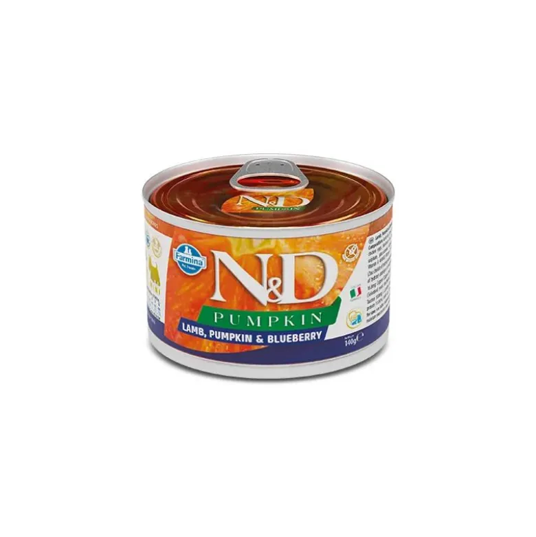 Farmina N&D Pumpkin Mini Agnello Zucca E Mirtillo Cibo Umido Per Cani Adulti Lattina 140g