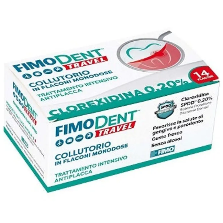 Fimodent Travel 0.20% Clorexidina Collutorio 14 Flaconcini Monodose