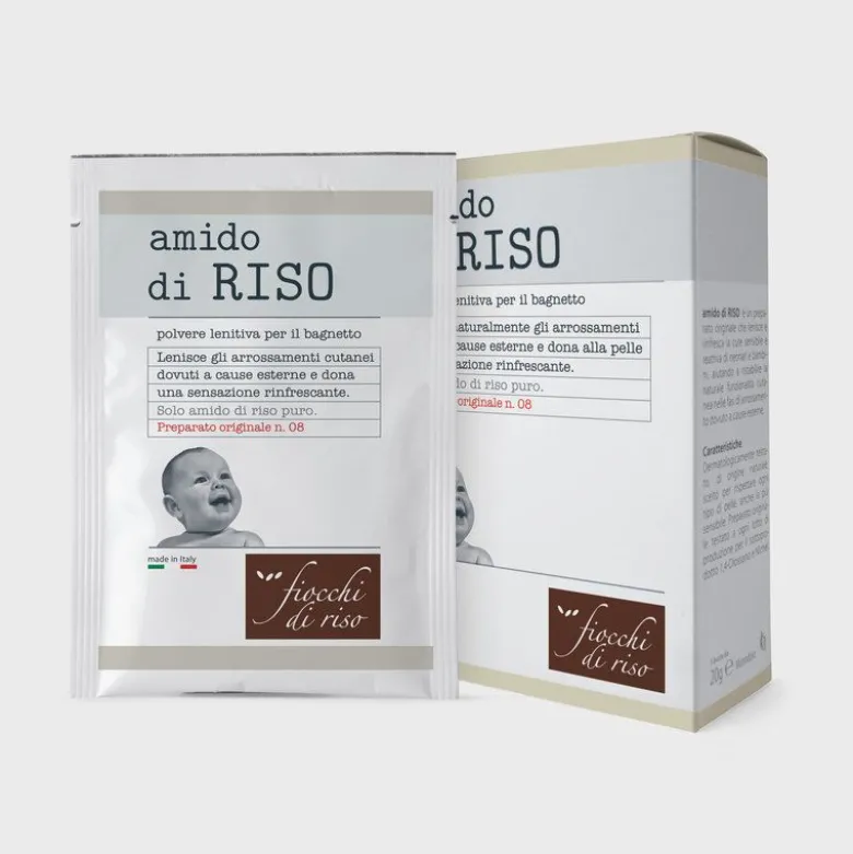 Fiocchi di Riso Amido di Riso Polvere Lenitiva per il bagnetto 5 buste