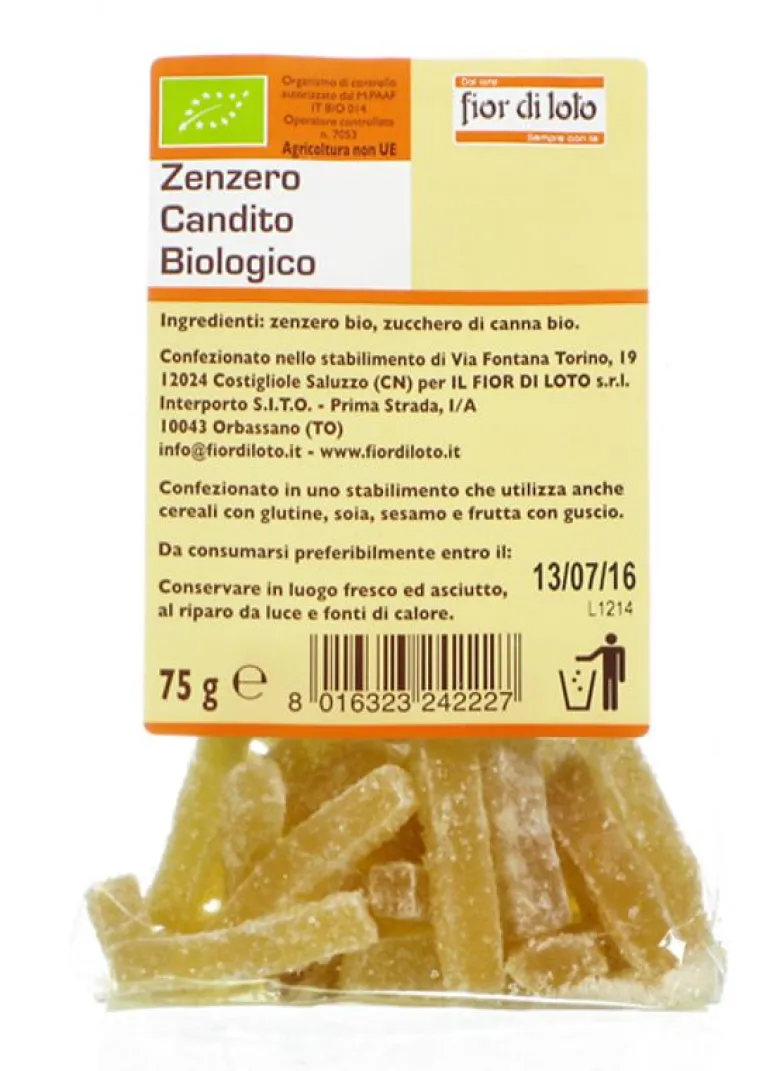 Fior di Loto - Zenzero candito Biologico 75g