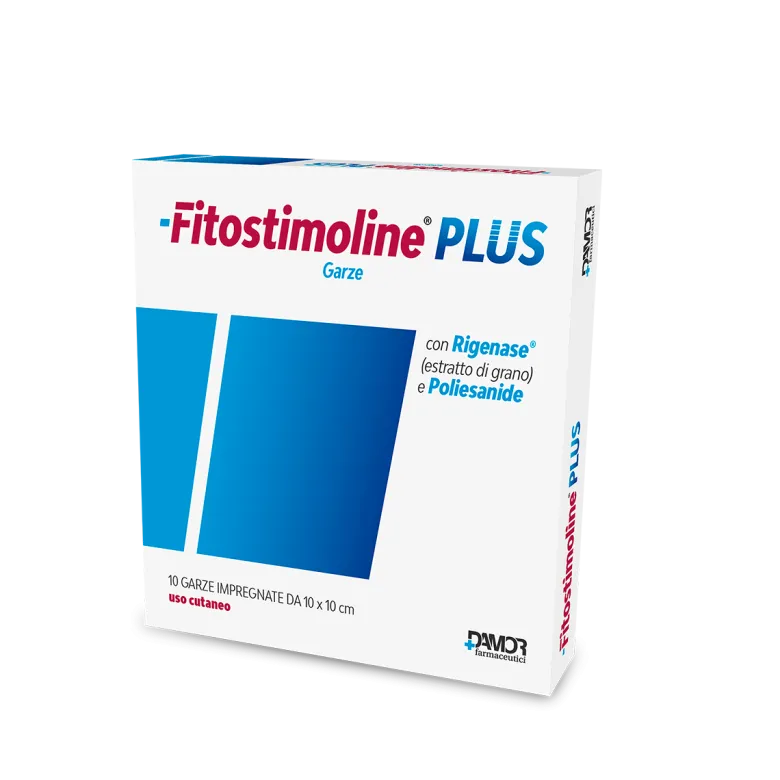 Fitostimoline Plus garze monodose impregnate con crema idrodispersibile 10 pezzi 10X10cm
