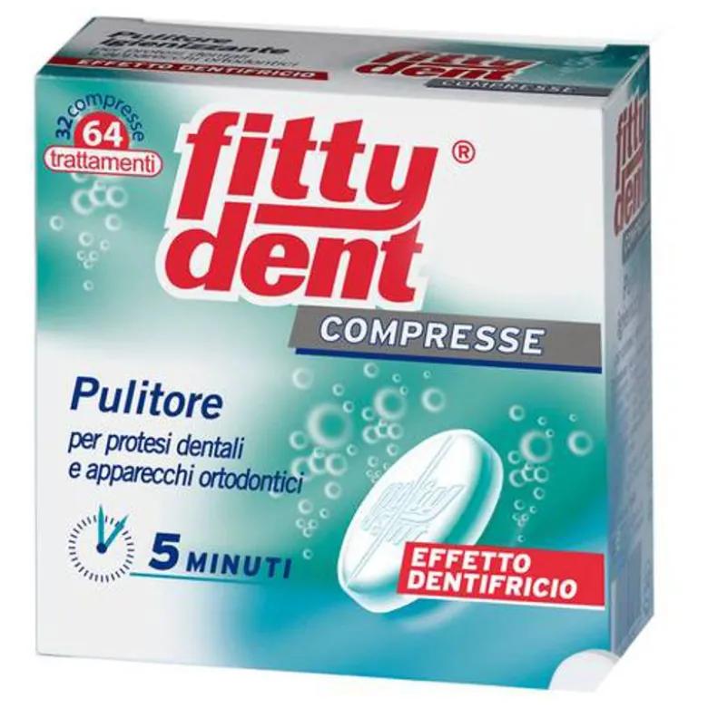 Fittydent Pulitore per protesi dentali e apparecchi ortodontici 32 compresse