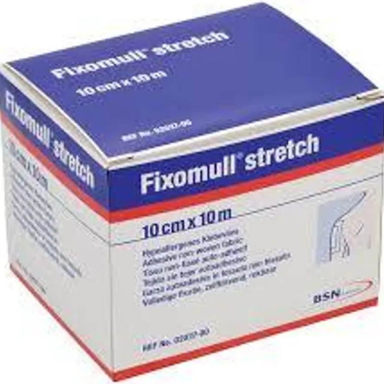 Fixomull Stretch Garza Autoadesiva morbida ed estendibile m10x10 cm
