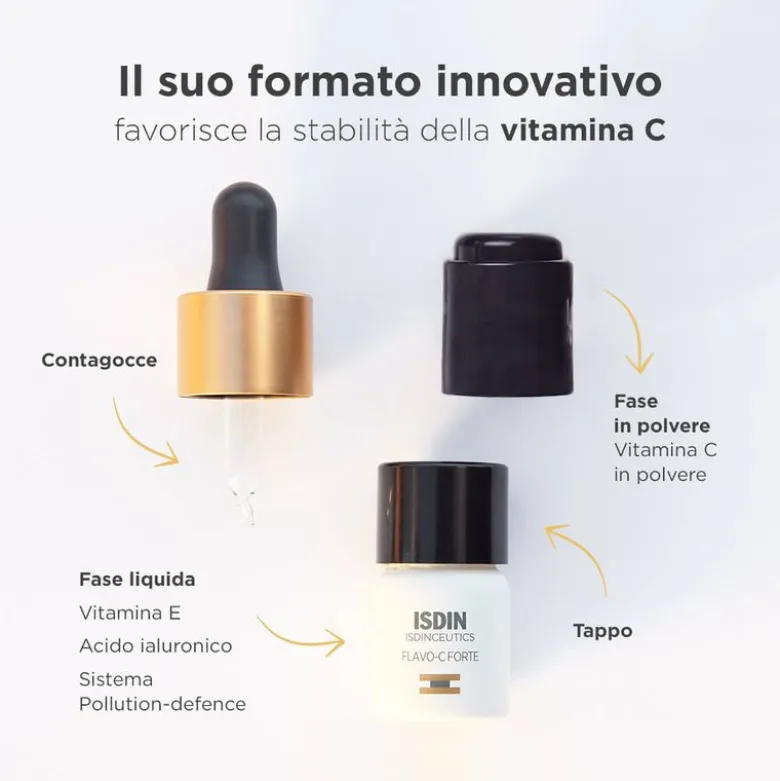 Flavo-C Forte è un potente siero viso intensivo con il 15% di vitamina C pura e fresca che rivitalizza, illumina e aiuta a ridurre i segni di affaticamento della pelle.
