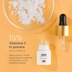 Flavo-C Forte è un potente siero viso intensivo con il 15% di vitamina C pura e fresca che rivitalizza, illumina e aiuta a ridurre i segni di affaticamento della pelle.