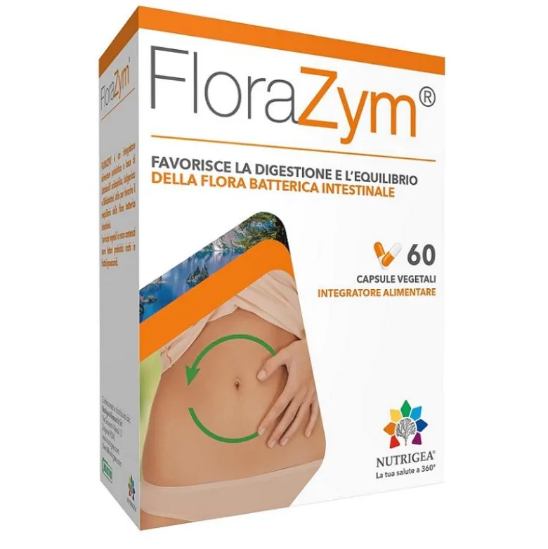 FloraZym per l'equilibrio della flora batterica intestinale 60 capsule vegetali