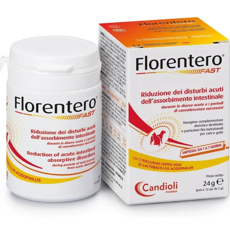 Florentero Fast Mangime Complementare Cane/Gatto Barattolo Da 12 Compresse Appetibili Da 2g