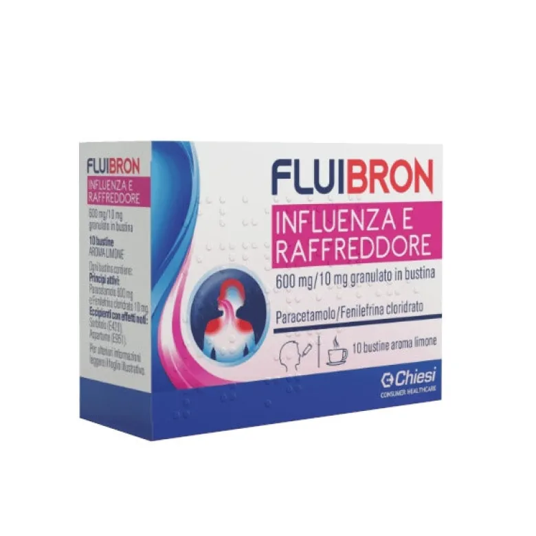 Fluibron Influenza e Raffreddore 600mg/10mg granulato 10 bustine