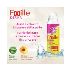 Foille Derma Spray riparatore cutaneo, doposole per pelle arrossata e secca, erogazione anche sottosopra 150ml