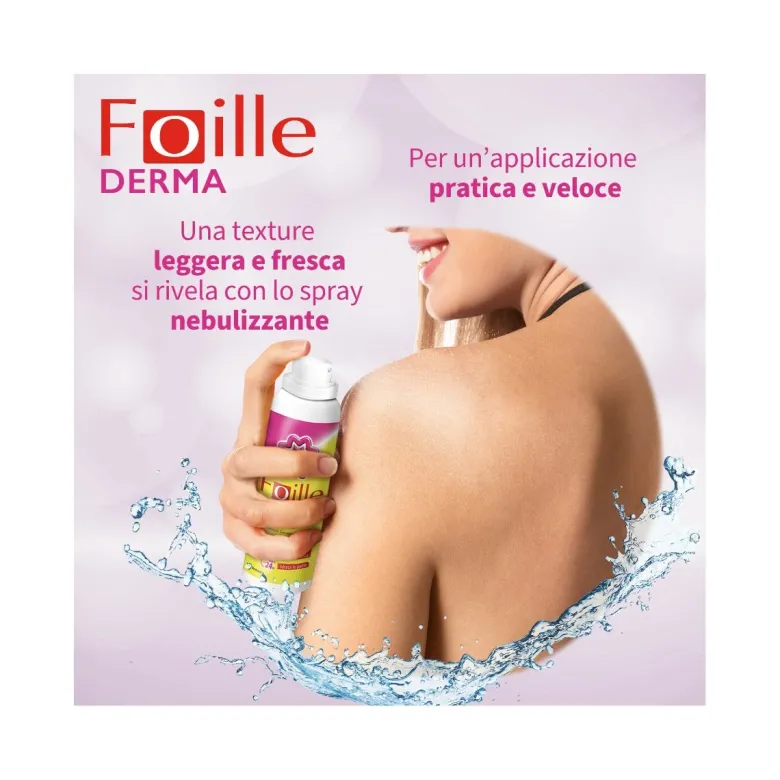 Foille Derma Spray riparatore cutaneo, doposole per pelle arrossata e secca, erogazione anche sottosopra 150ml