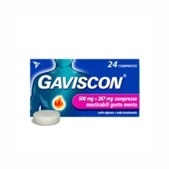 Gaviscon 500 mg + 267 mg Indicato per Bruciore di Stomaco Occasionale 24 Compresse Menta