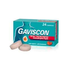 Gaviscon 250 mg + 133,5 mg, Indicato per Bruciore di Stomaco Occasionale 24 Compresse Fragola