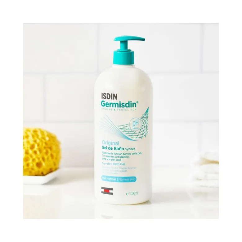 Gel da bagno Syndet con agenti antimicrobici, ideale per un’igiene rispettosa della pelle e per limitare la proliferazione di microrganismi.