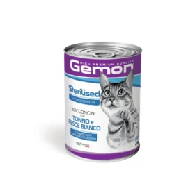 Gemon Bocconcini Tonno E Pesce Bianco Cibo Umido Gatti Adulti Barattolo 400 g