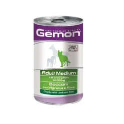 Gemon Bocconi Agnello E Riso Cibo Umido Cani Adulti Taglia Media Barattolo 1,25 Kg